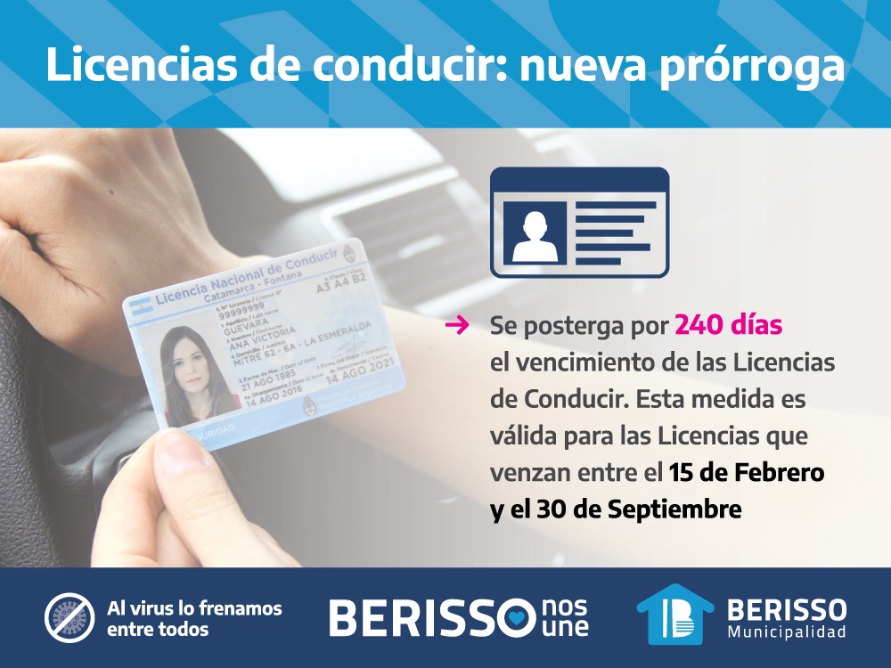 Prórroga para las licencias de conducir que vencen hasta el 30 de